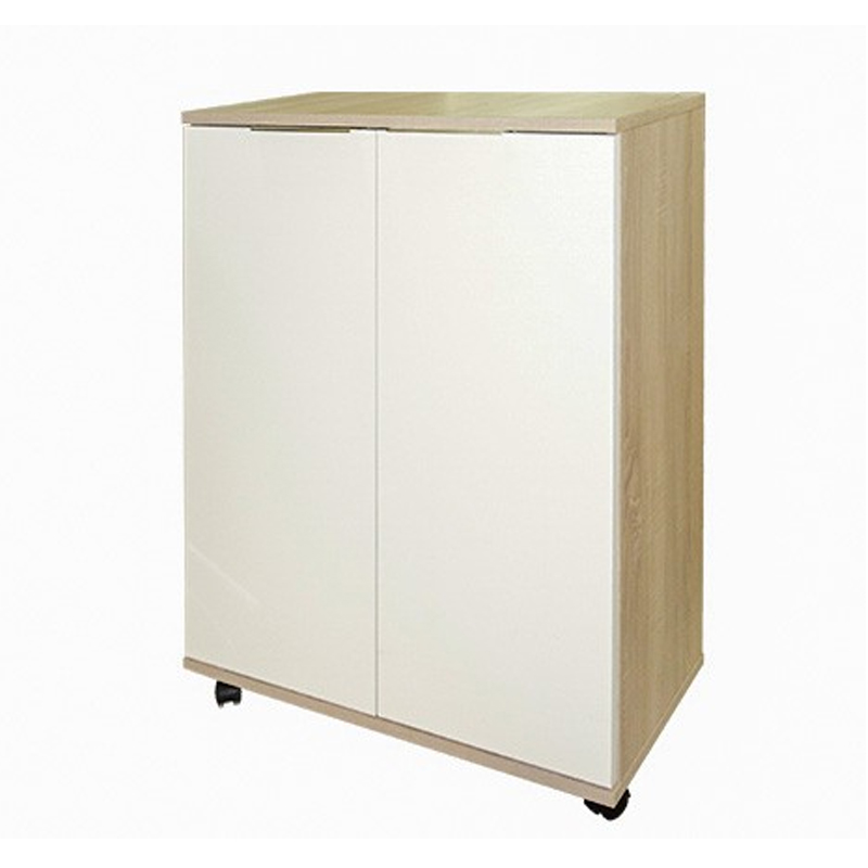 Porte Chaussures Classique 2 Portes – Chêne Brut & Blanc – PC29CB/BC