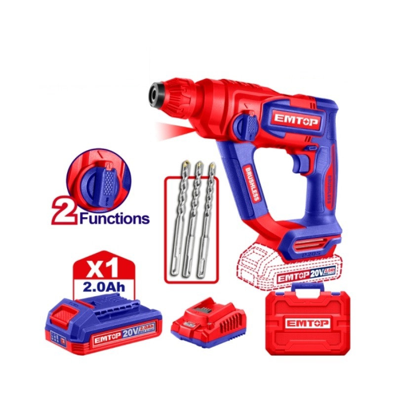 Perforateur Sds Emtop Sds+20V 1B 2Ah 18 Brush+Ac - Elrh201881