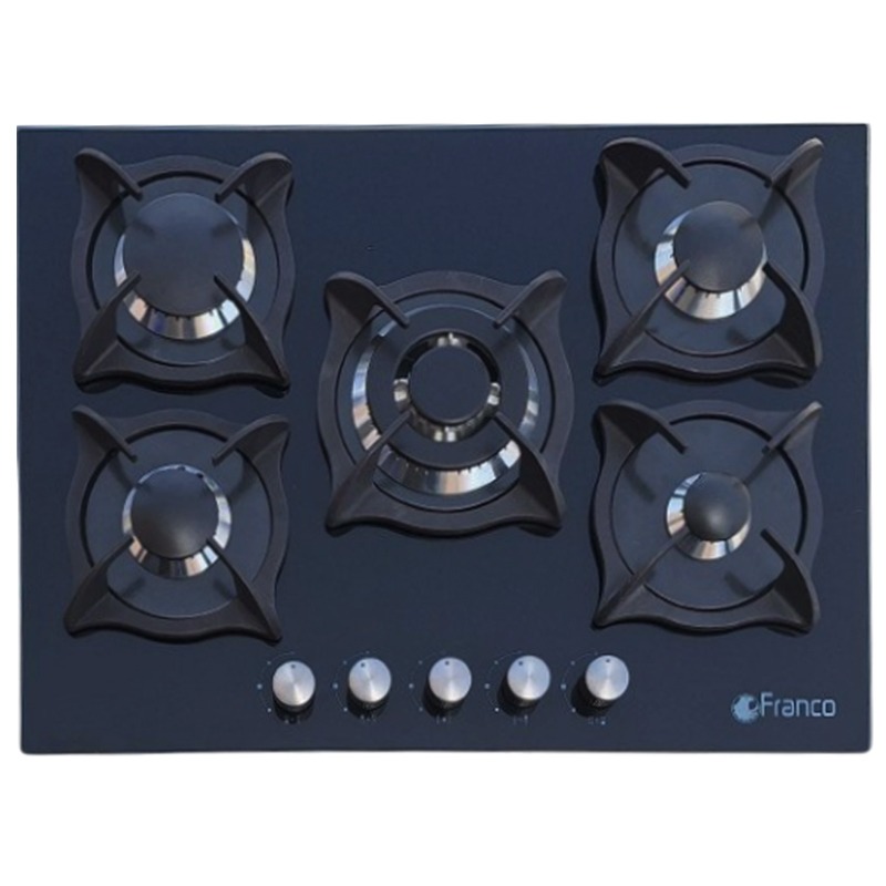 Plaque De Cuisson Encastrable FRANCO 374BF 5Feux 70 cm - Noir