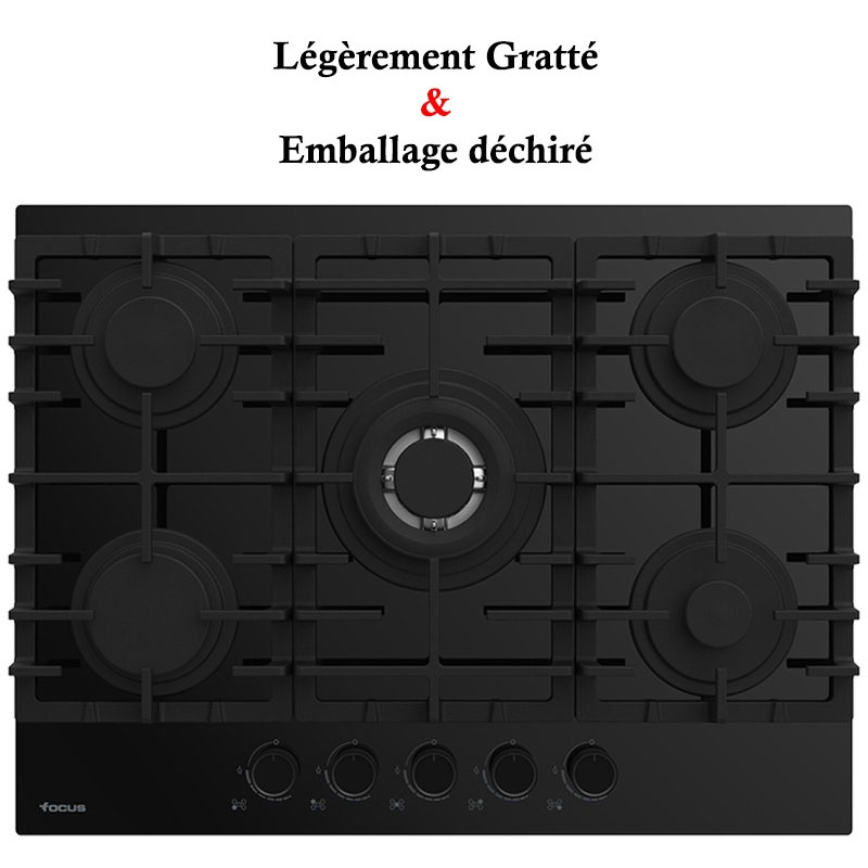 Plaque De Cuisson Encastrable FOCUS F406B 5 feux 70 cm - Noir - Focus