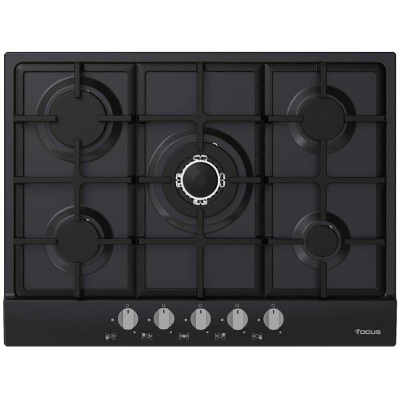 Plaque de Cuisson FOCUS F478B 5 Feux 70 cm - Noir - Focus