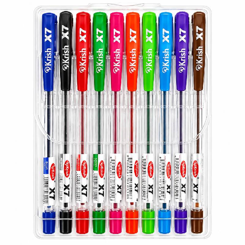 Pochette de 10 Stylos KRISH X7 à Bille - Assortis