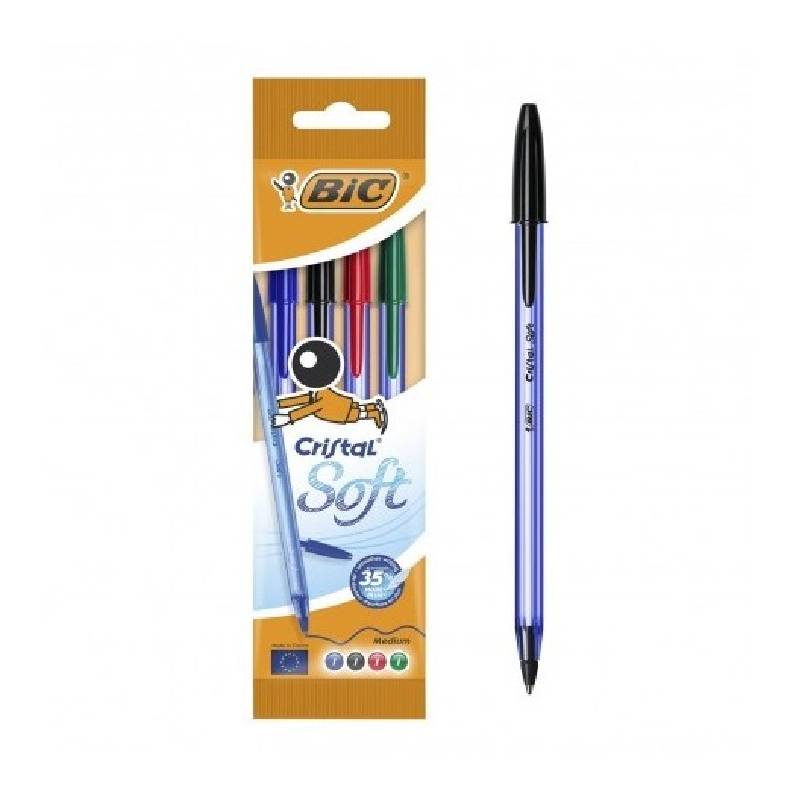 Pochette de 4 Stylos BIC Soft à Bille - 9002012 - BIC