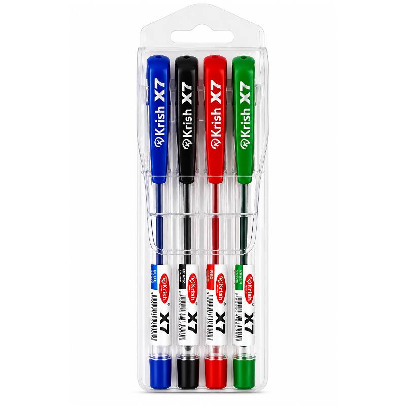 Pochette de 4 Stylos KRISH X7 à Bille - Assortis - KRISH