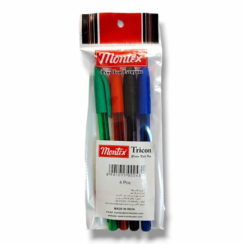 Pochette de 4 Stylos MONTEX à Bille - Assortis - MONTEX