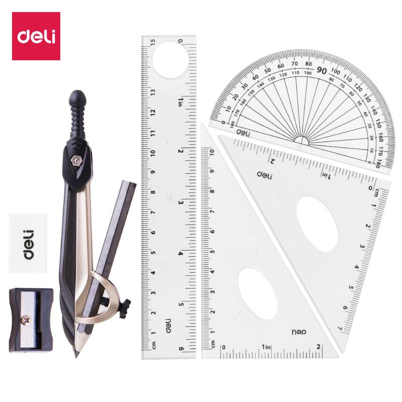 Pochette Géometrique DELI 8 Piéces En Boîte Polystyrène Orbit - DELI