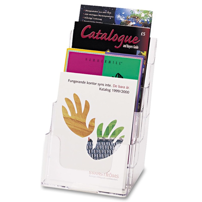 Porte Brochure FAIBO A5 4 Compartiments 25,5×16,5×16 cm - Transparent - FAIBO