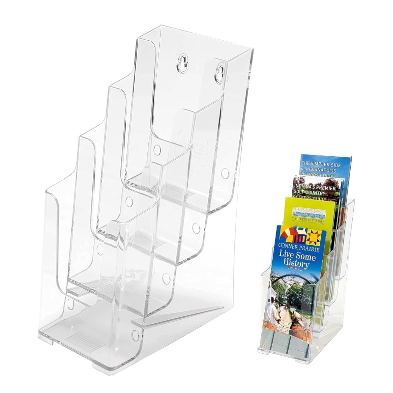 Porte Brochure FAIBO A6 4 Compartiments 26x11x15,5 cm -Transparent - FAIBO