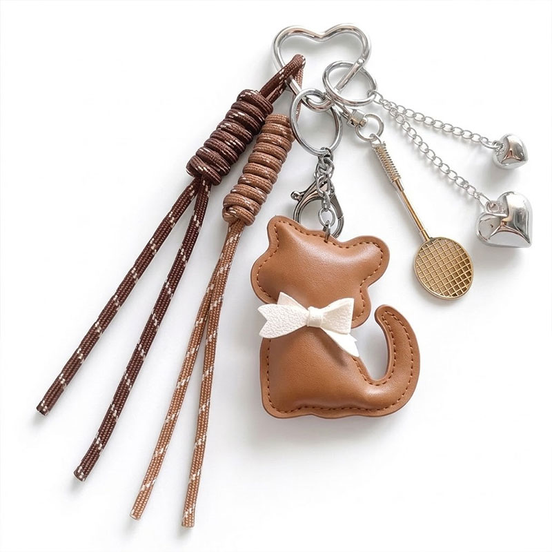 Porte-clés Bijou de Sac Chaton - Marron