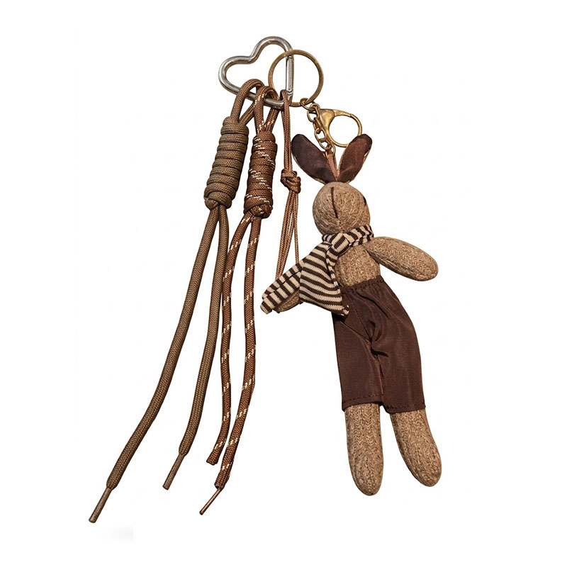Porte-clés Bijou de Sac Lapin Peluche - Marron