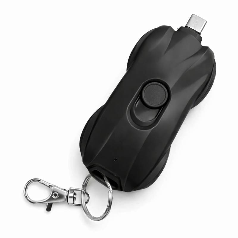 Porte clé power bank 1500 mah USB Type-C - Noir