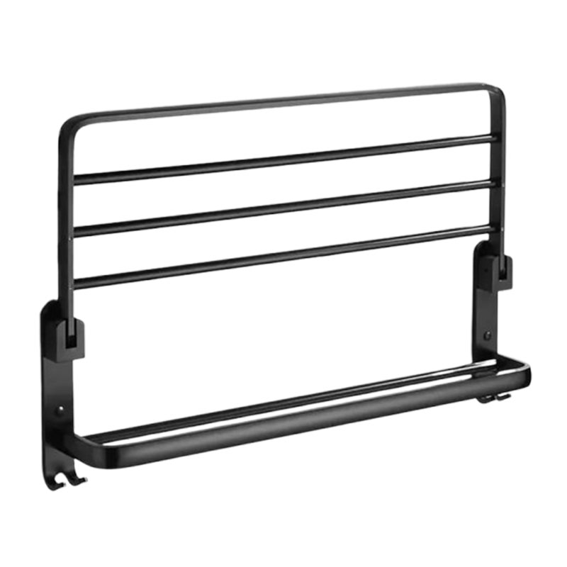 Porte Serviette Mural Multifonction - Noir