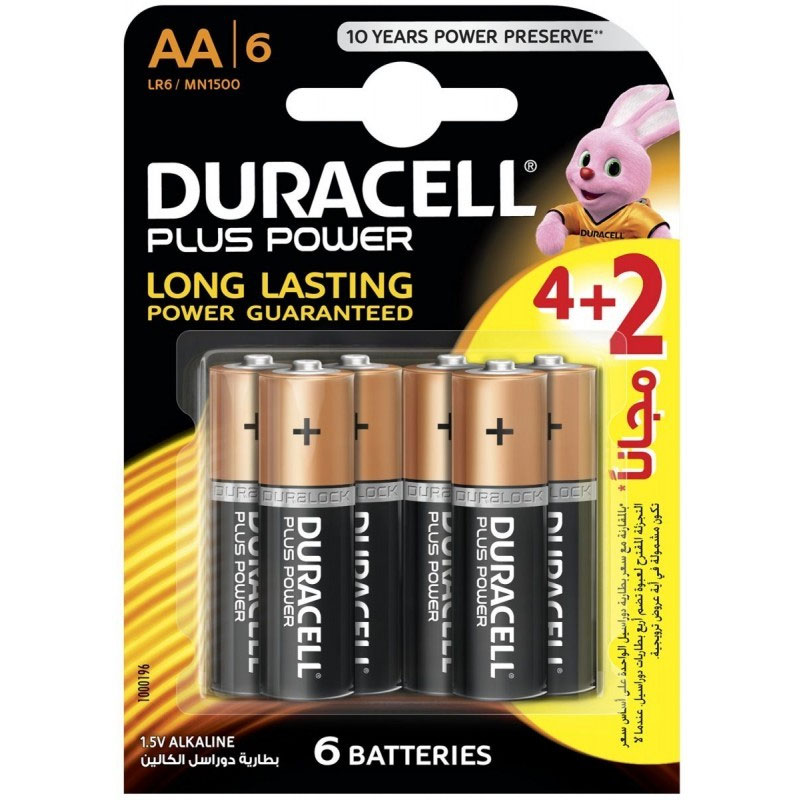 6x Piles DURACELL Plus Power AA