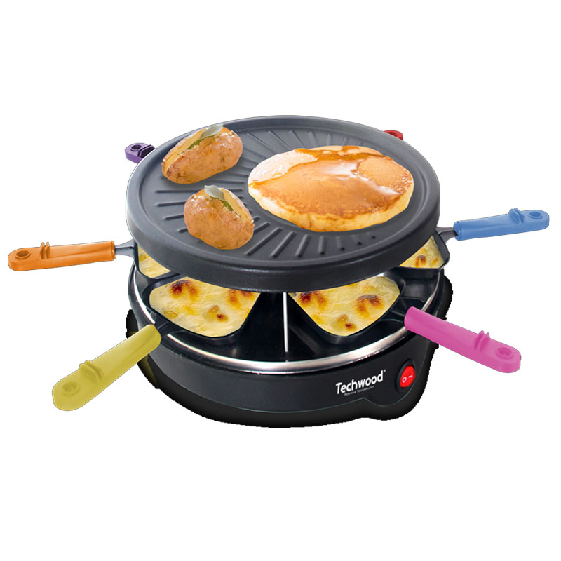 Raclette Grill Et Mini Crêperie TECHWOOD TRA-64 800W - Noir - TECHWOOD