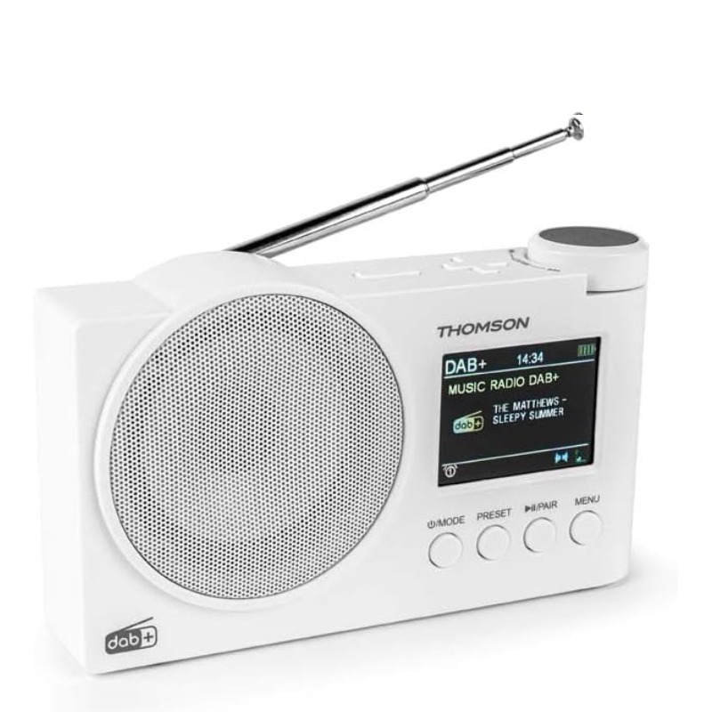 Radio-Réveil FM Bluetooth THOMSON RT400DABBTWH -Blanc - THOMSON