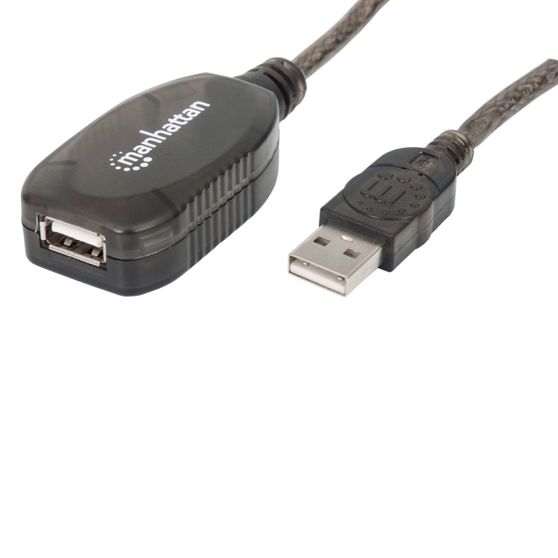 Rallonge USB MANHATTAN Mâle Vers Femelle Haut Debit 20M - Noir - MANHATTAN