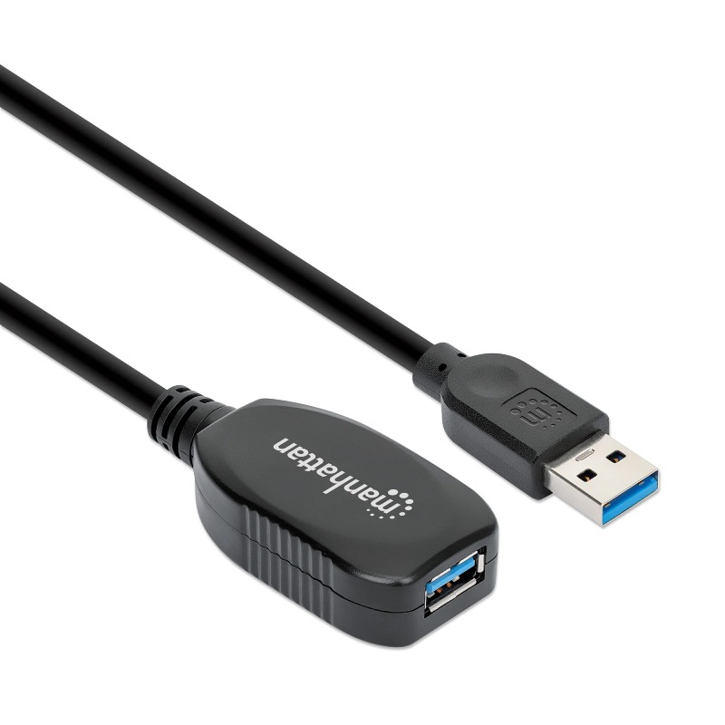 Rallonge USB MANHATTAN Mâle Vers Femelle USB 3.0 SUPERSPEED 5M - Noir - MANHATTAN