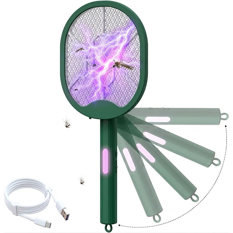 Raquette Moustique Electrique Rechargeable UV 5W - Vert