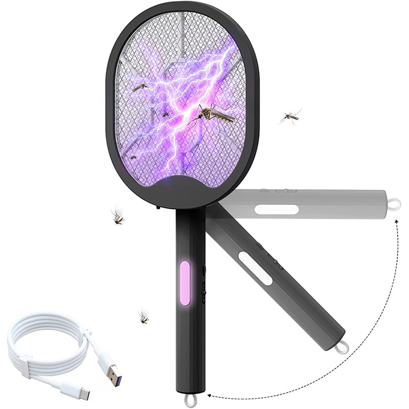 Raquette Moustique Electrique Rechargeable UV 5W - Noir
