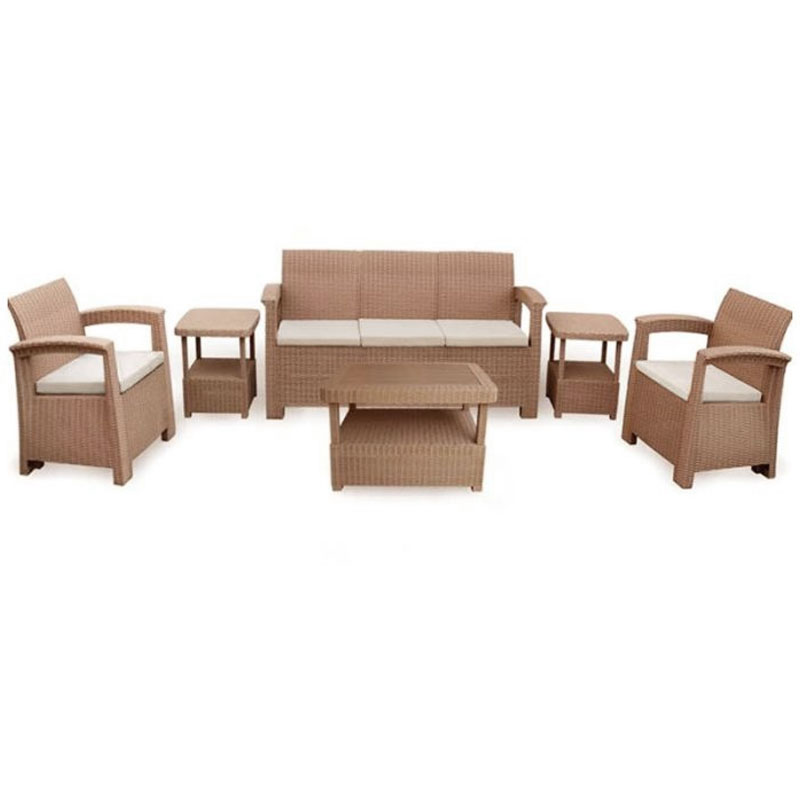 Salon de jardin SOFPINCE Syphax 5 places - Beige