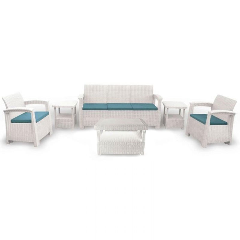 Salon de jardin SOFPINCE Syphax 5 places - Blanc