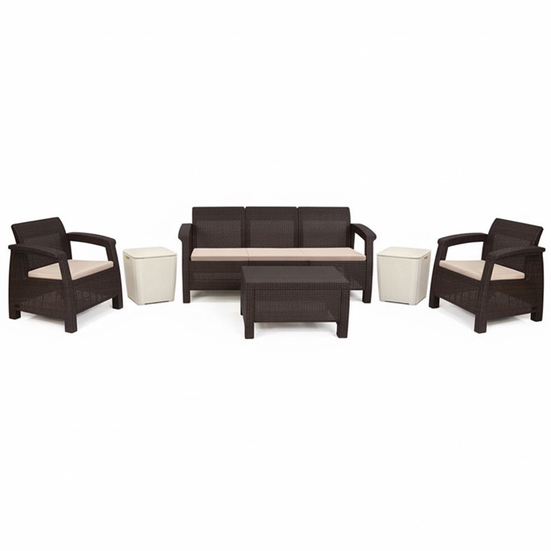 Salon de jardin SOTUFAB Carthage 7 places - Wengue - SOTUFAB