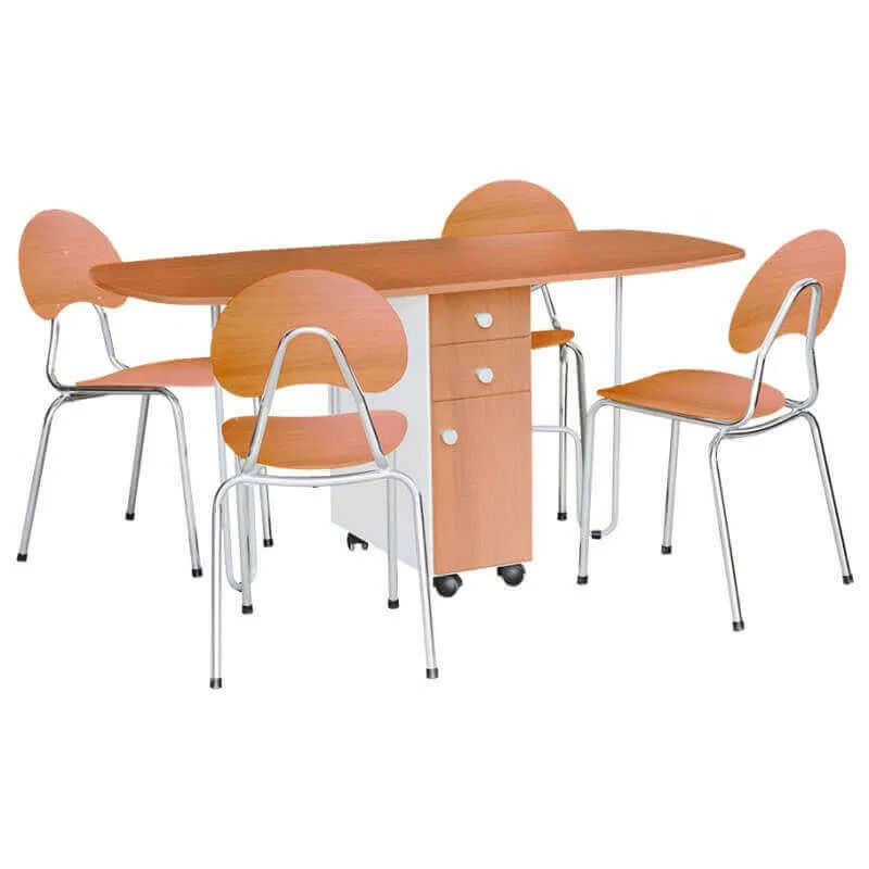 Table SOTUFAB Rabattable PM 160x80 PVC - Noyer