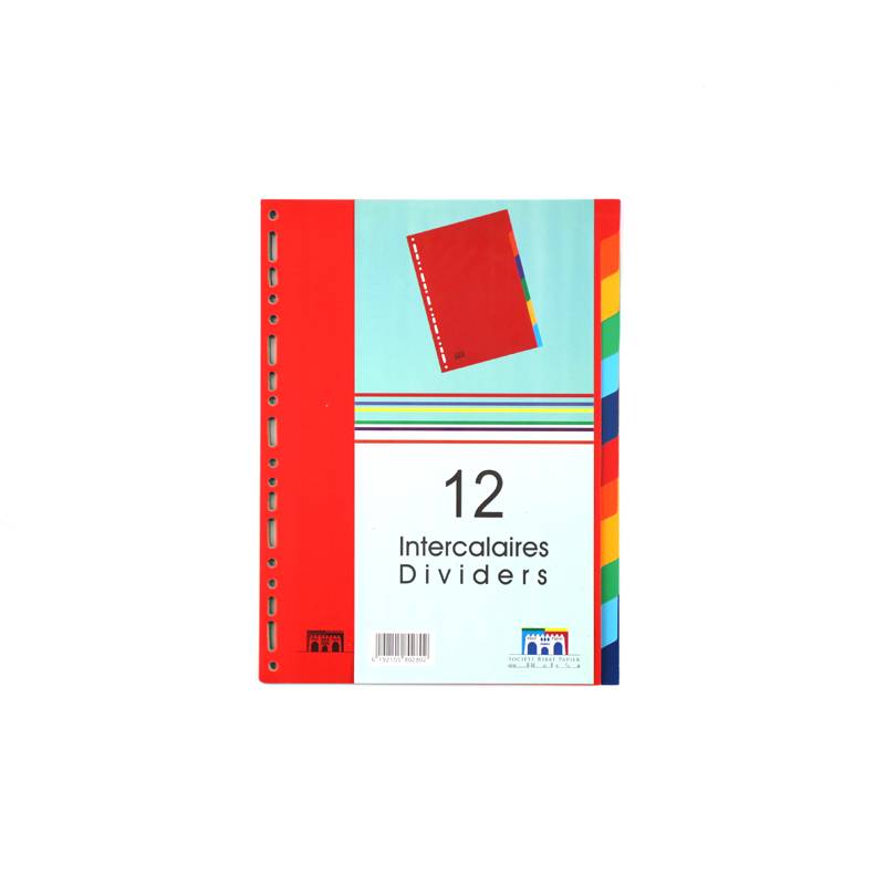 Séparation intercalaire RIBAT 12 Positions A4 - Couleur - RIBAT-PAPIER