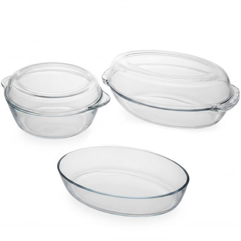 Set de 5 Pièces Plats de Cuisson en Verre Borosilicate Borart 145053
