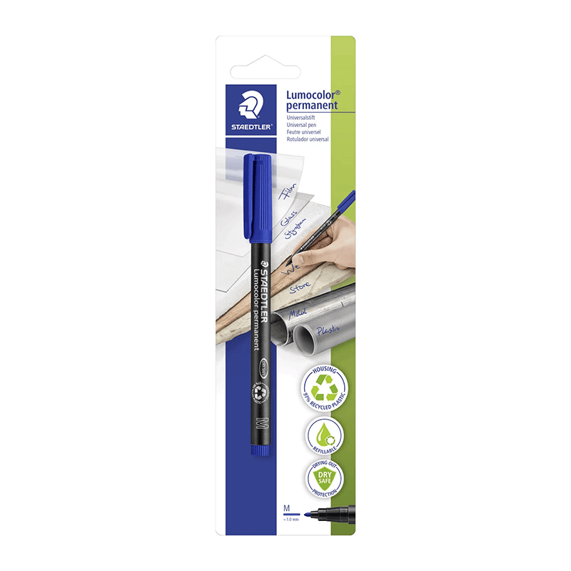 Stylo STAEDTLER Lumocolor Permanent Universel M Bleu - STAEDTLER