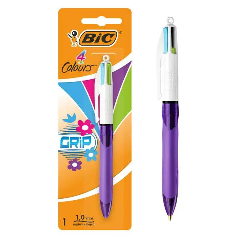 Stylos BIC Blister Grip Fashion Medium 4 couleurs - (249936) - BIC