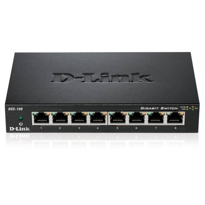 Switch D-Link DGS-108E 8 ports Gigabit 10/100/1000 Mbps - DLINK
