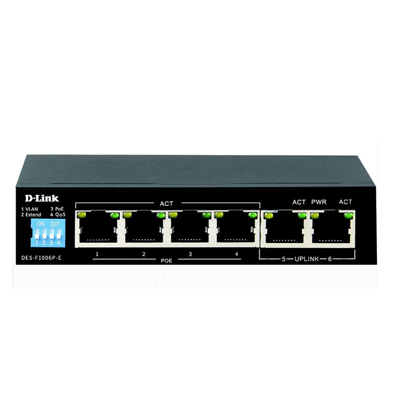 Switch D-LINK DES-F1006PE Fast Ethernet 6 Ports 10/100 POE