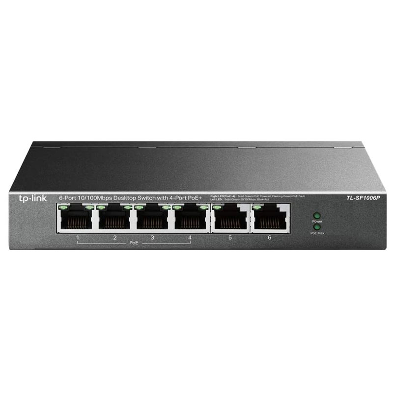Switch De Bureau TP-LINK 6 Ports 10/100 Mbps Avec 4 Ports PoE - TP-LINK
