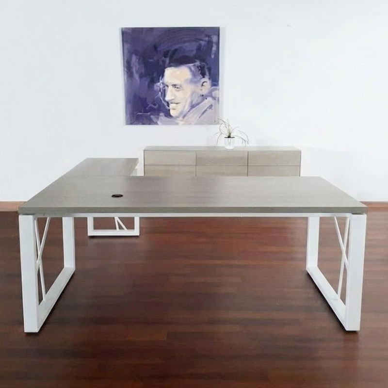 Table De Bureau Feragone En MDF - Pin Blanchi