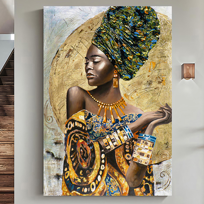 Tableau De Décoration 90 x 140 cm Femme Africaine (MY07-T03)