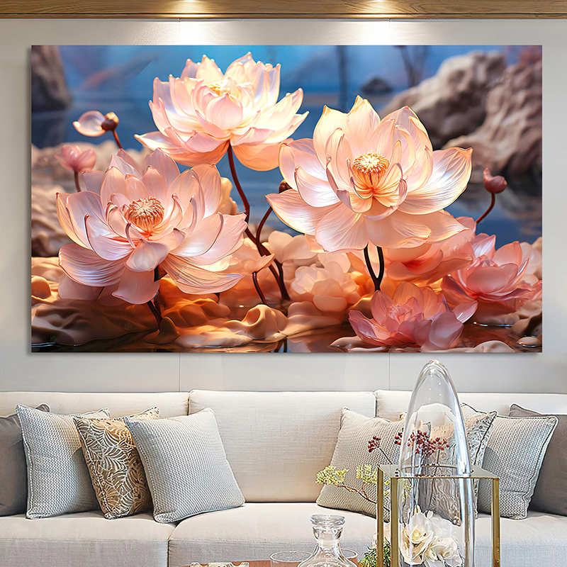 Tableau De Décoration 140 x 90 cm Fleurs (BY31-T03)