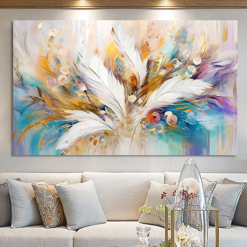 Tableau De Décoration 140 x 90 cm Plume (BY29-T03)