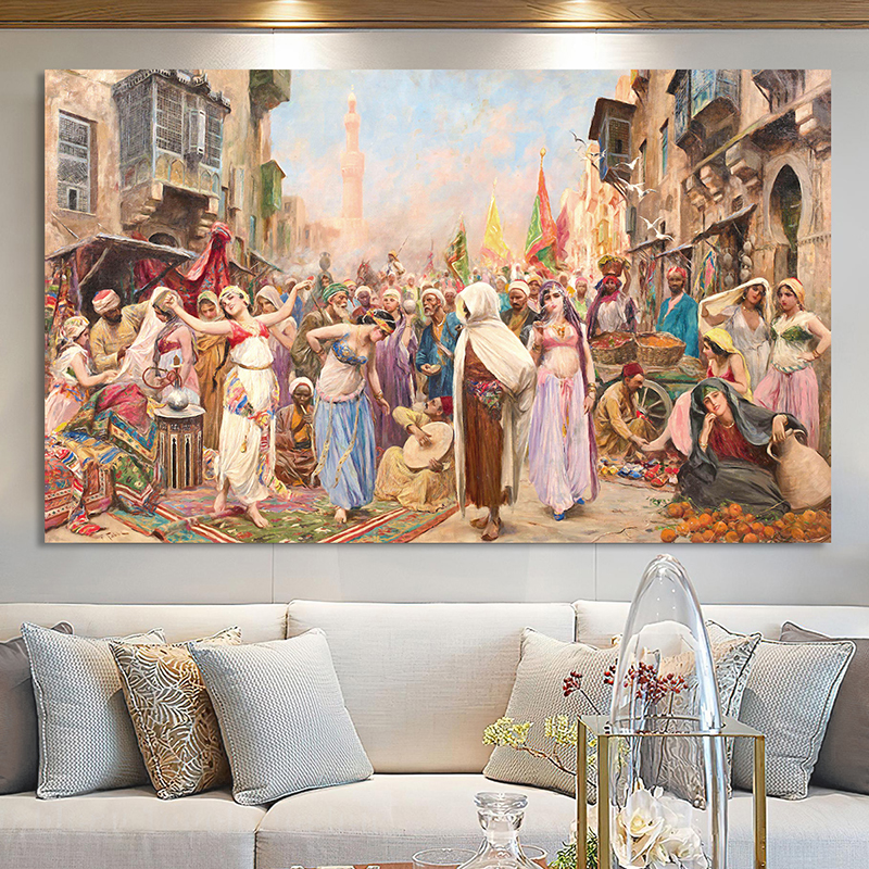 Tableau De Décoration 120 x 80 cm Danseuses Dans Le Souk (MK24-T02)