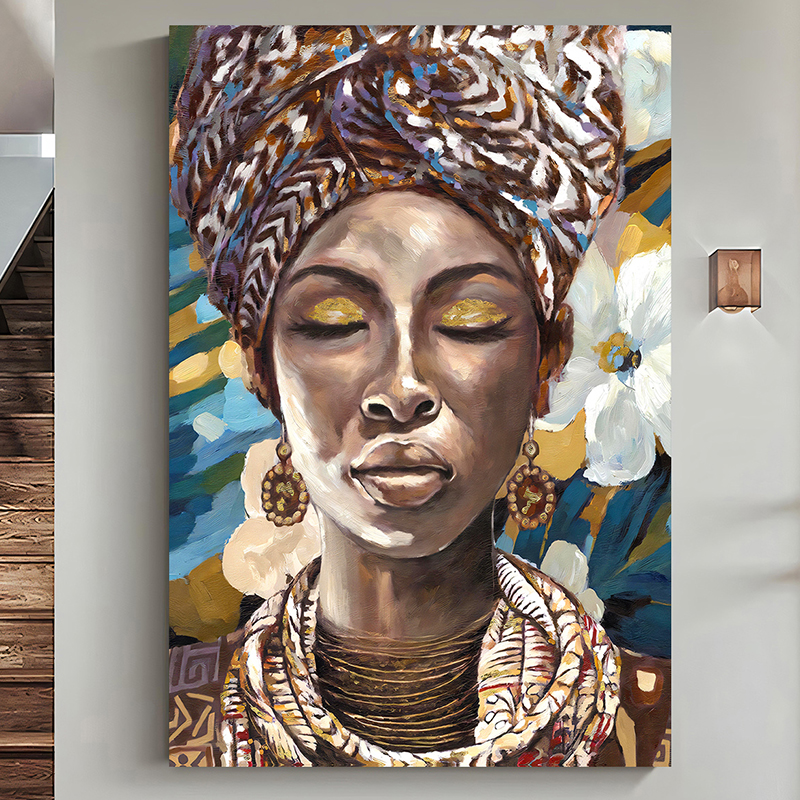 Tableau De Décoration 80 x 120 cm Femme Africaine (MY08-T02)