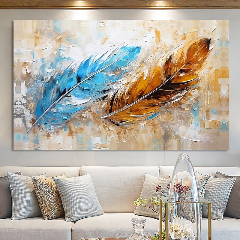 Tableau De Décoration 120 x 80 cm Plumes (BY33-T02)
