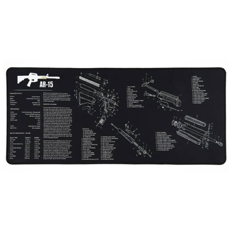 Tapis de Souris Gaming 40x90 AR-15 Schematic Edition - Noir