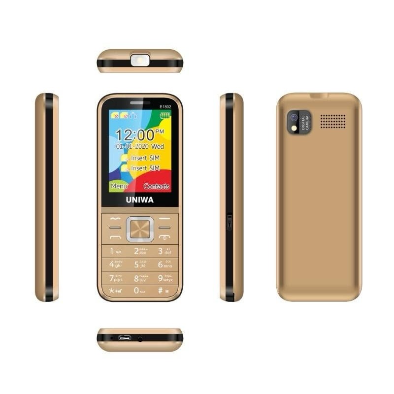 Téléphone Portable UNIWA E1802 - Gold - Uniwa