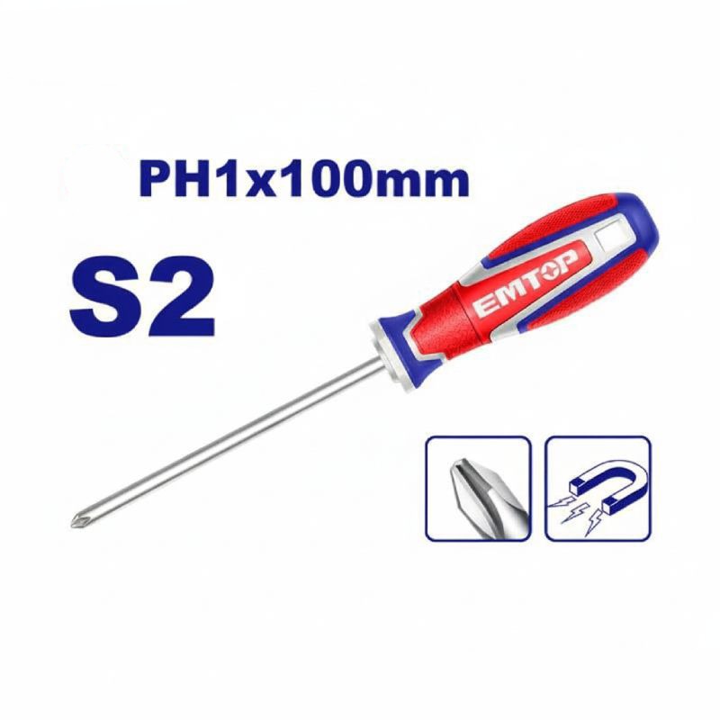 Tournevis Americain EMTOP S2 PH1X100 - ESDPH1100