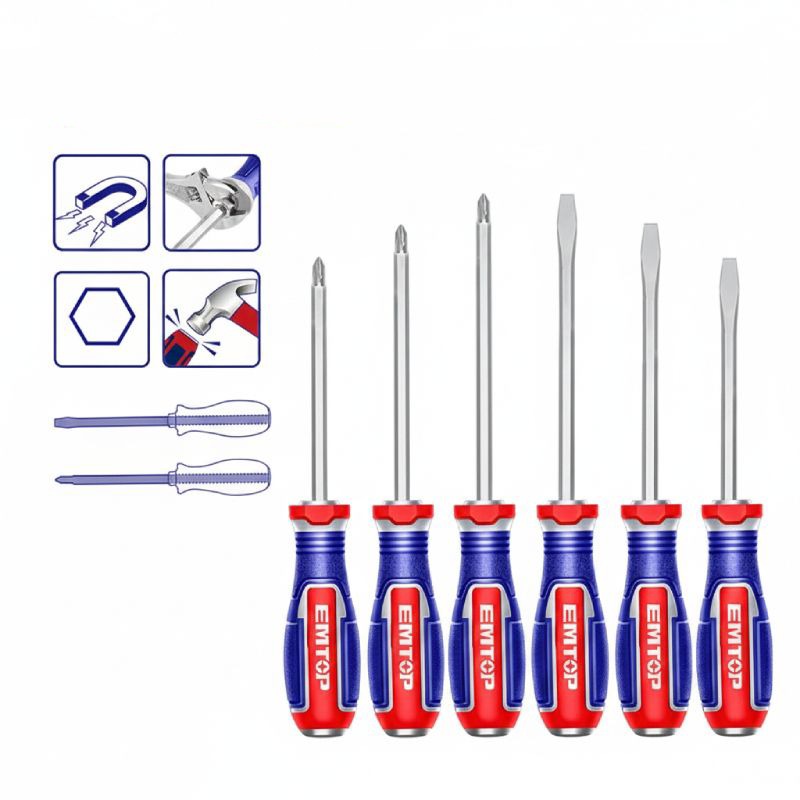 Tournevis Traversants EMTOP 6 pièces - EGTST0601