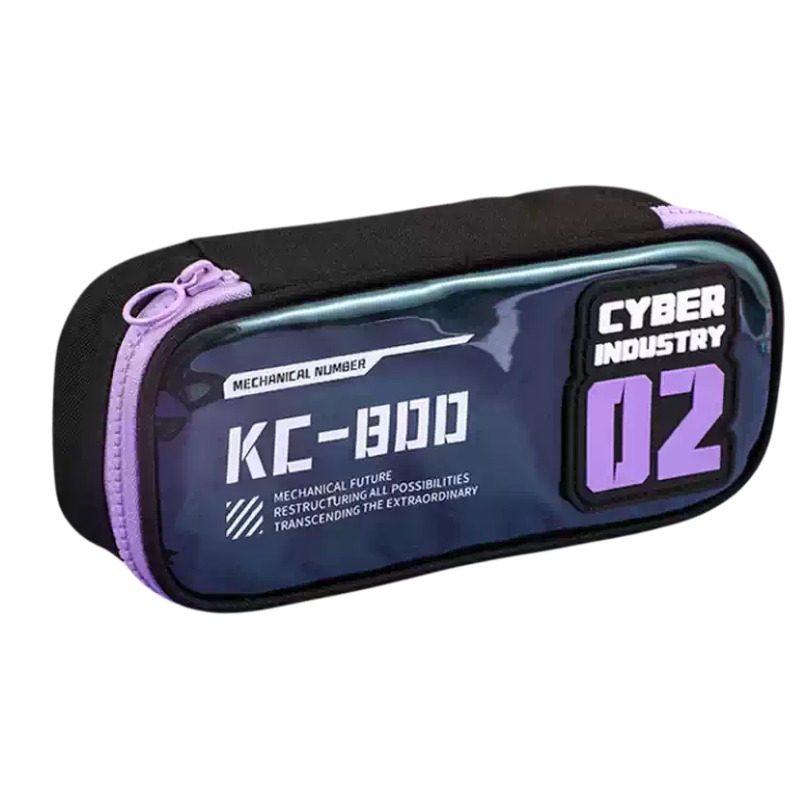 Trousse Scolaire Pour Garçon Noir Avec Bonde Violet