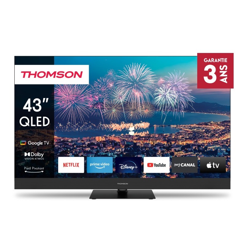 TV Thomson 43" 43QG6C14 QLED Plus Google Tv - Noir - Google