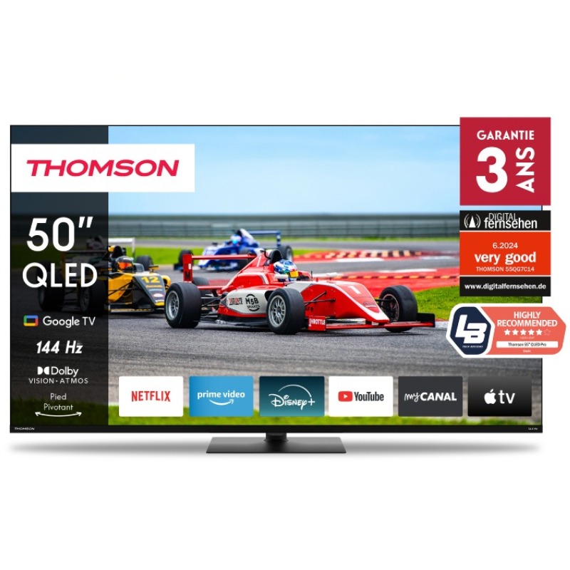 TV THOMSON 50QG7C14 UHD 4K 50′′ GOOGLE TV QLED PRO – NOIR - Google
