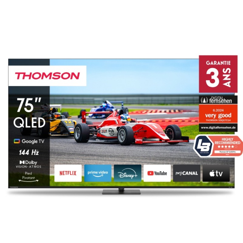 TV Thomson 75" 75QG7C14 QLED PRO UHD 4K Google Tv - Noir - Google