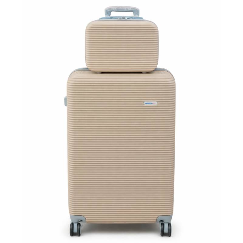 Valise Grand Modèle MILANO BAG avec mallette Petit modèle - Beige - MILANO-BAG
